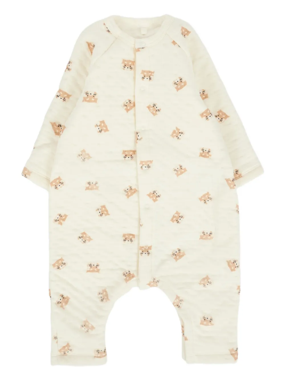 Petit Bateau panda-print quilted romper | Neutrals | Image 1