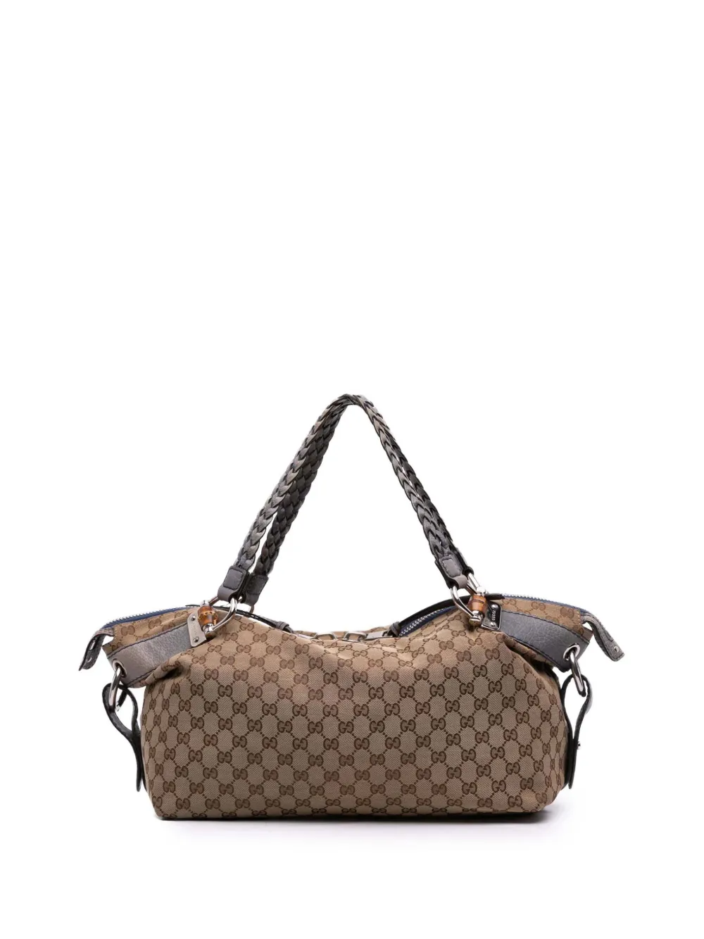 Gucci Pre-Owned 2016-2025 Medium GG Canvas Bamboo Bar tote bag - ブルー Gucci Pre-Owned 2016-2025 Medium GG Canvas Bamboo Bar tote bag - ブルー