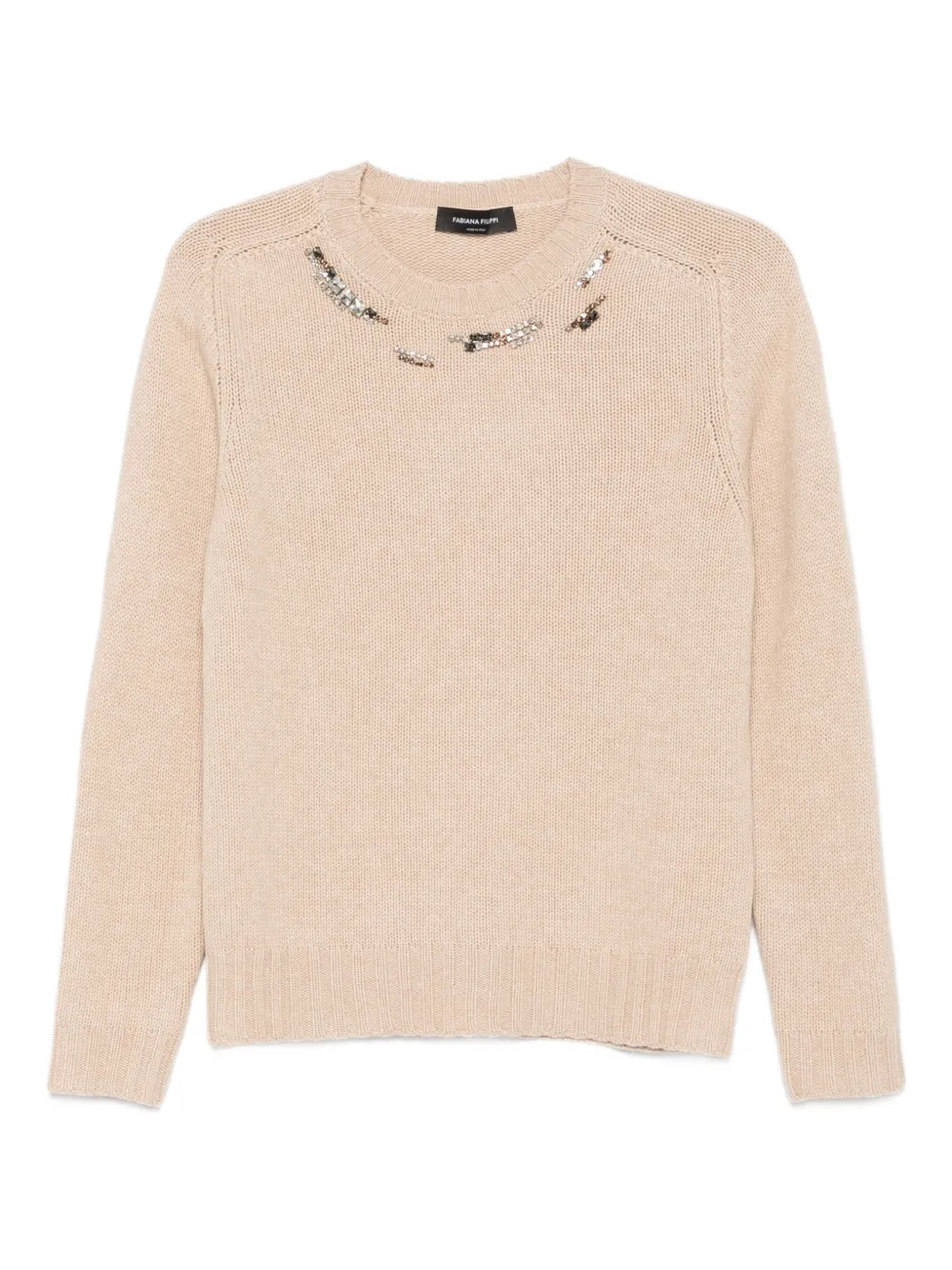 Fabiana Filippi sequin-embellished crew-neck sweater - Toni neutri