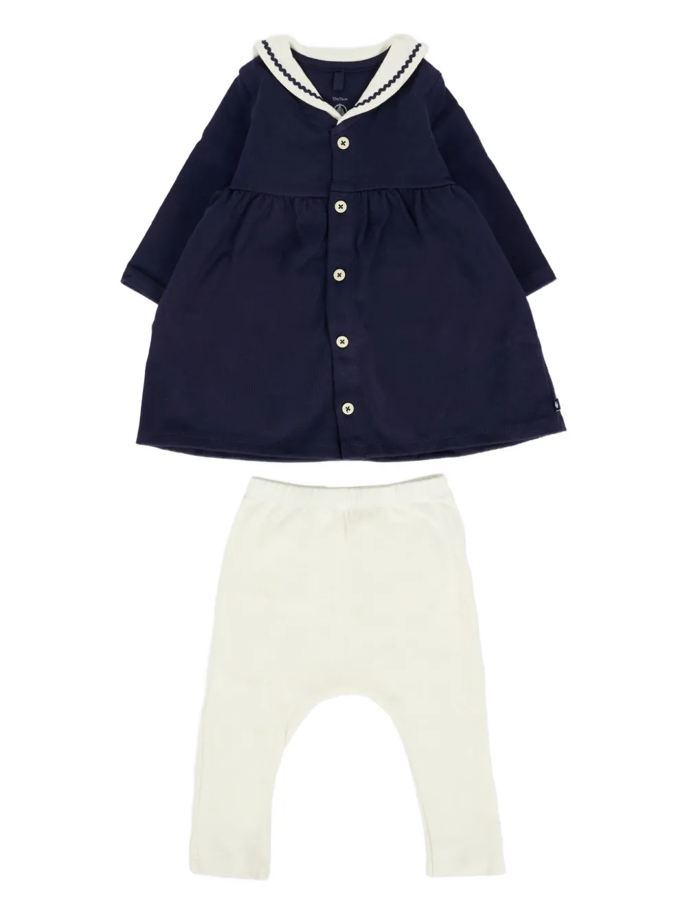 Petit Bateau sailor-collar dress set | Blue | Image 1