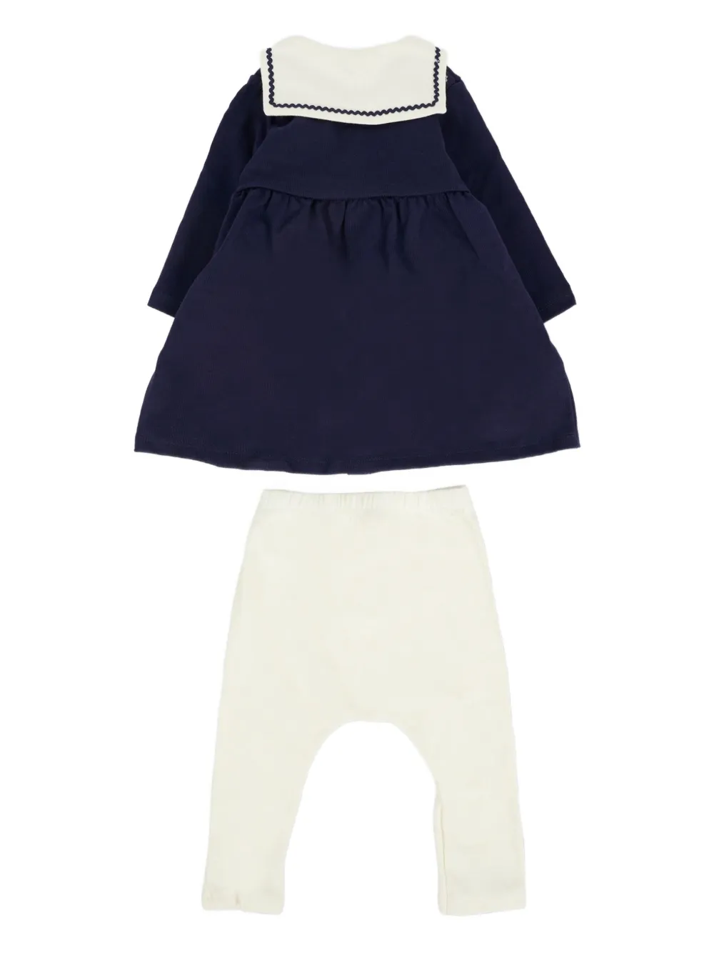 Petit Bateau Jurkset met matrozenkraag - Blauw