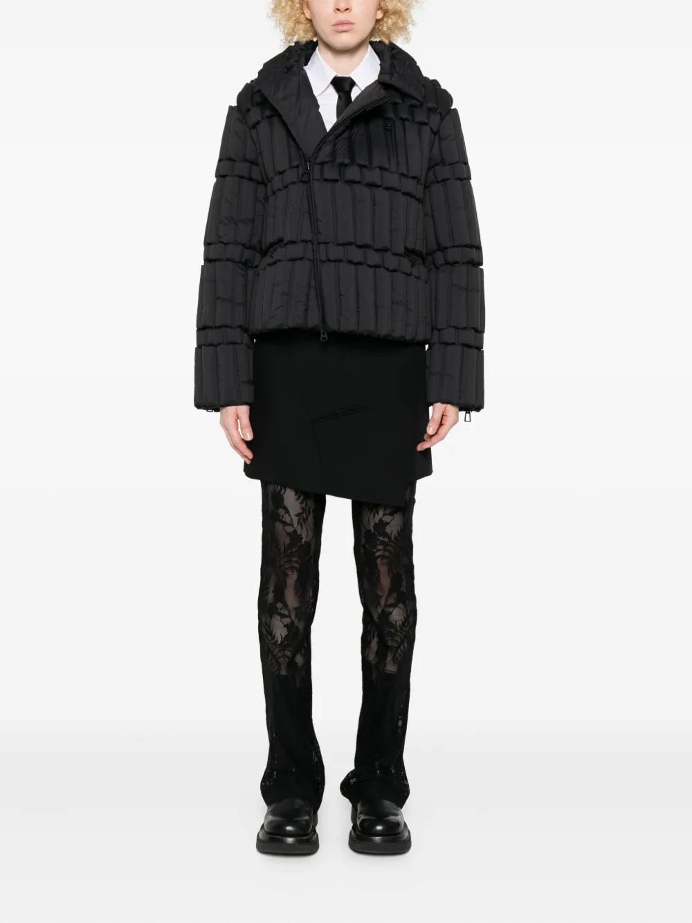 Raxxy Quilted Puffer Jacket In Black