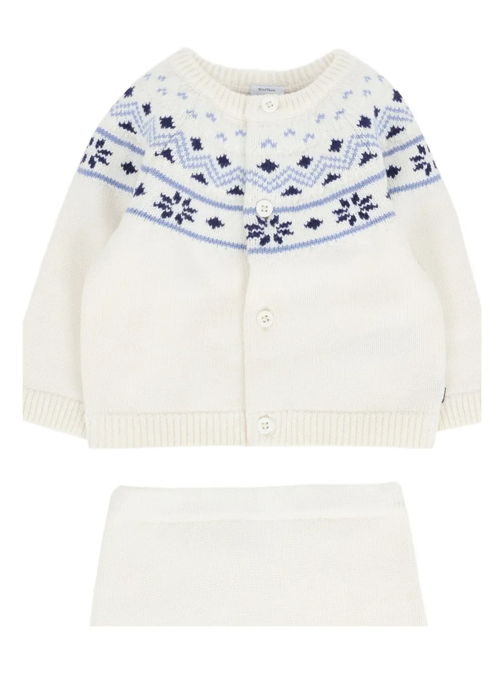 Petit Bateau Fair Isle Snowflake Tracksuit Set In White