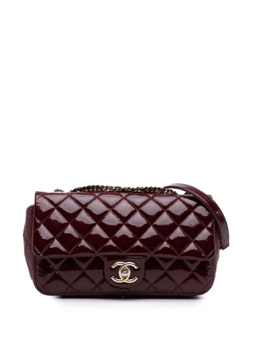 CHANEL Pre-Owned 2015-2016 Paris-Salzburg Medium Patent Goatskin CC CHANEL Pre-Owned 2015-2016 Paris-Salzburg Medium Patent Goatskin CC