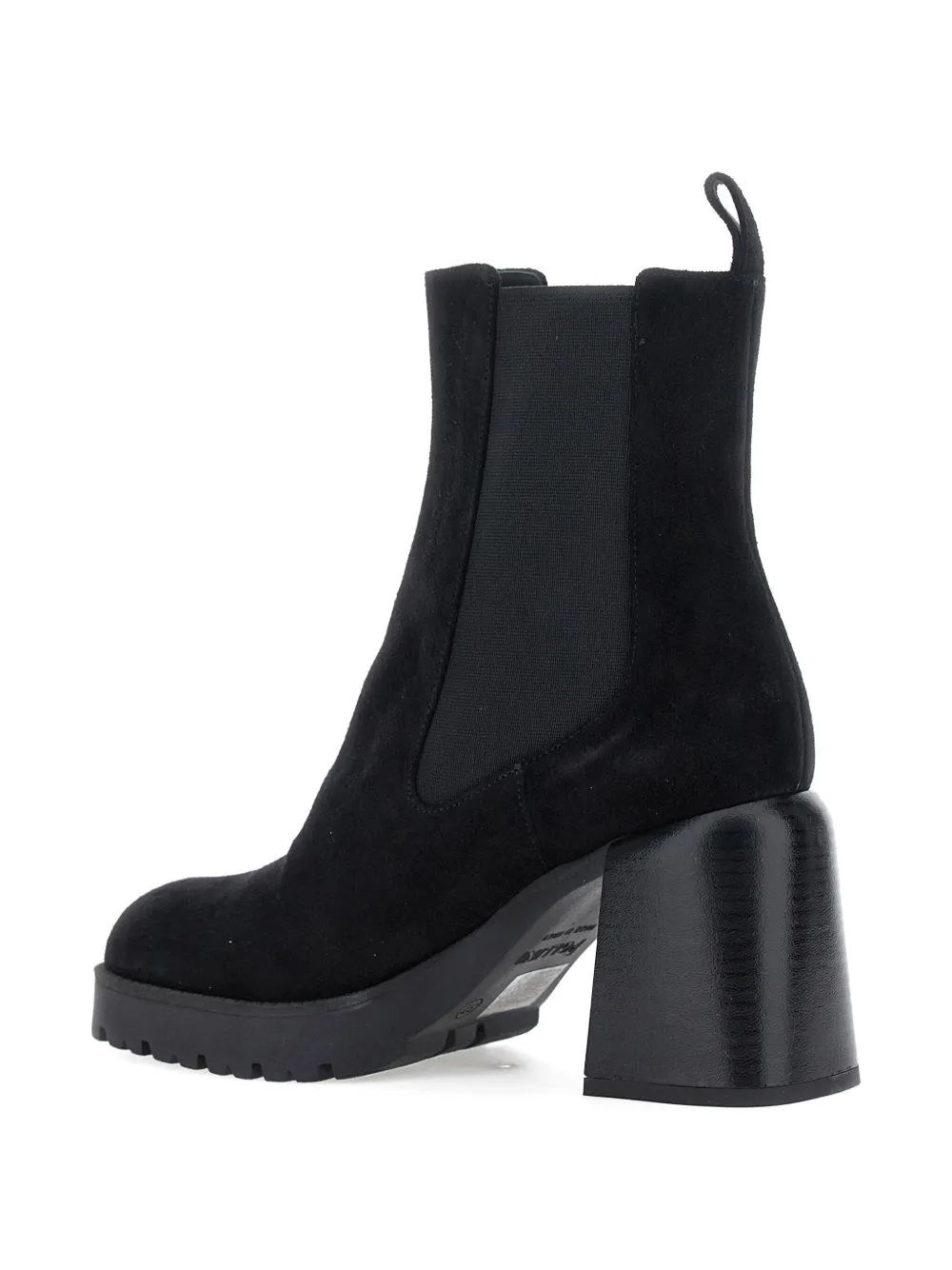 Pollini elasticated-panel block-heel boots Black