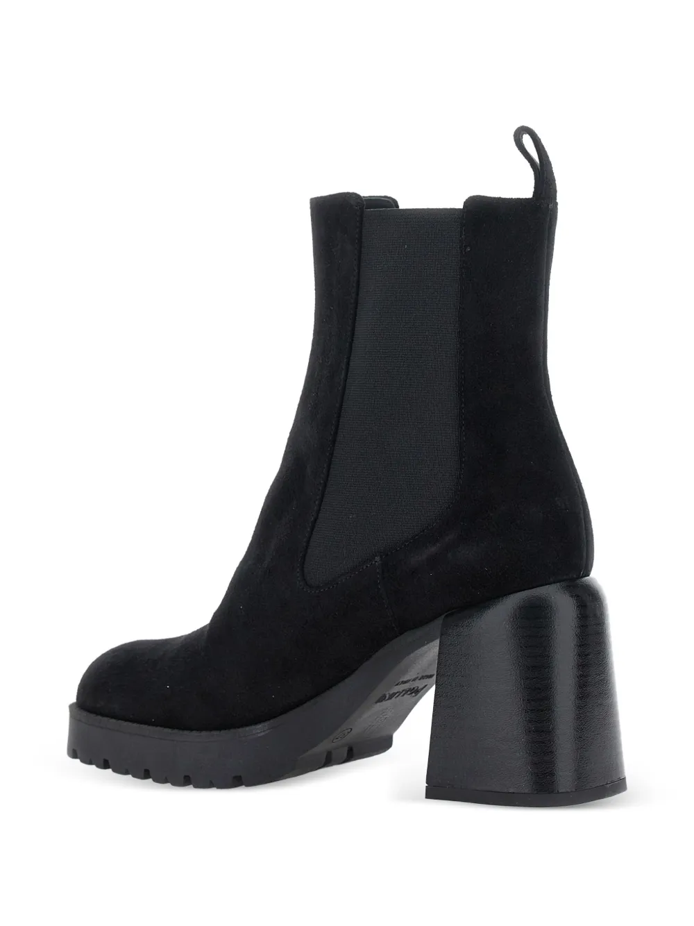 Pollini elasticated-panel block-heel boots Black