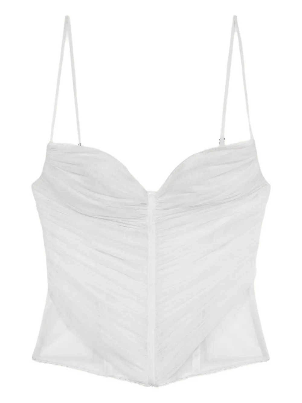 Blumarine Ruched-panel Corset Top In White
