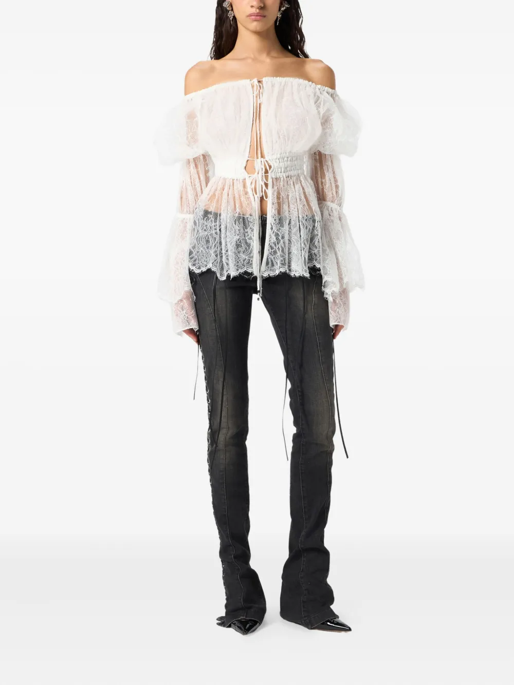 Blumarine Jeans met veters - Grijs