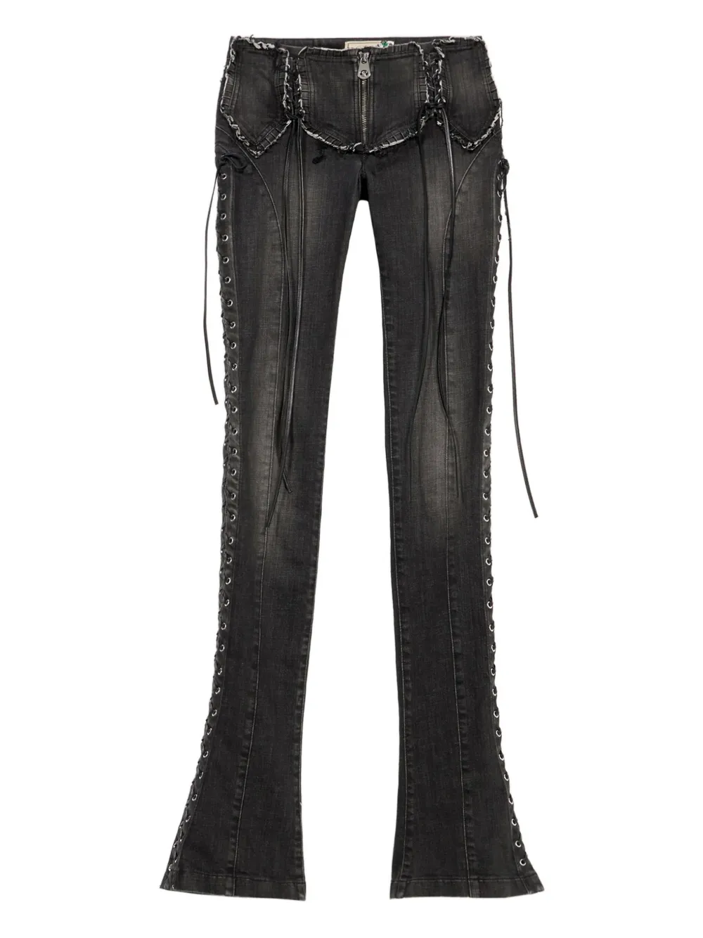 Blumarine lace-up detail jeans | Grey | Image 1