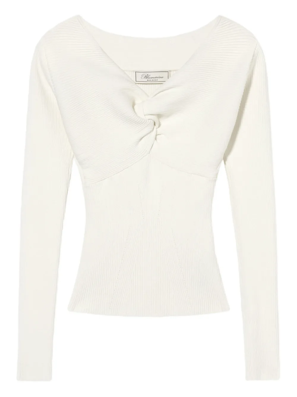 Blumarine twist-detail ribbed top | White | Image 1