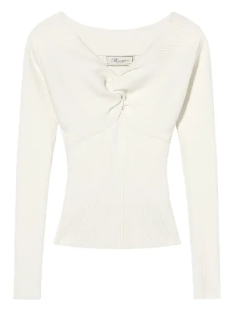 Blumarine top tejido de canalé con detalle retorcido