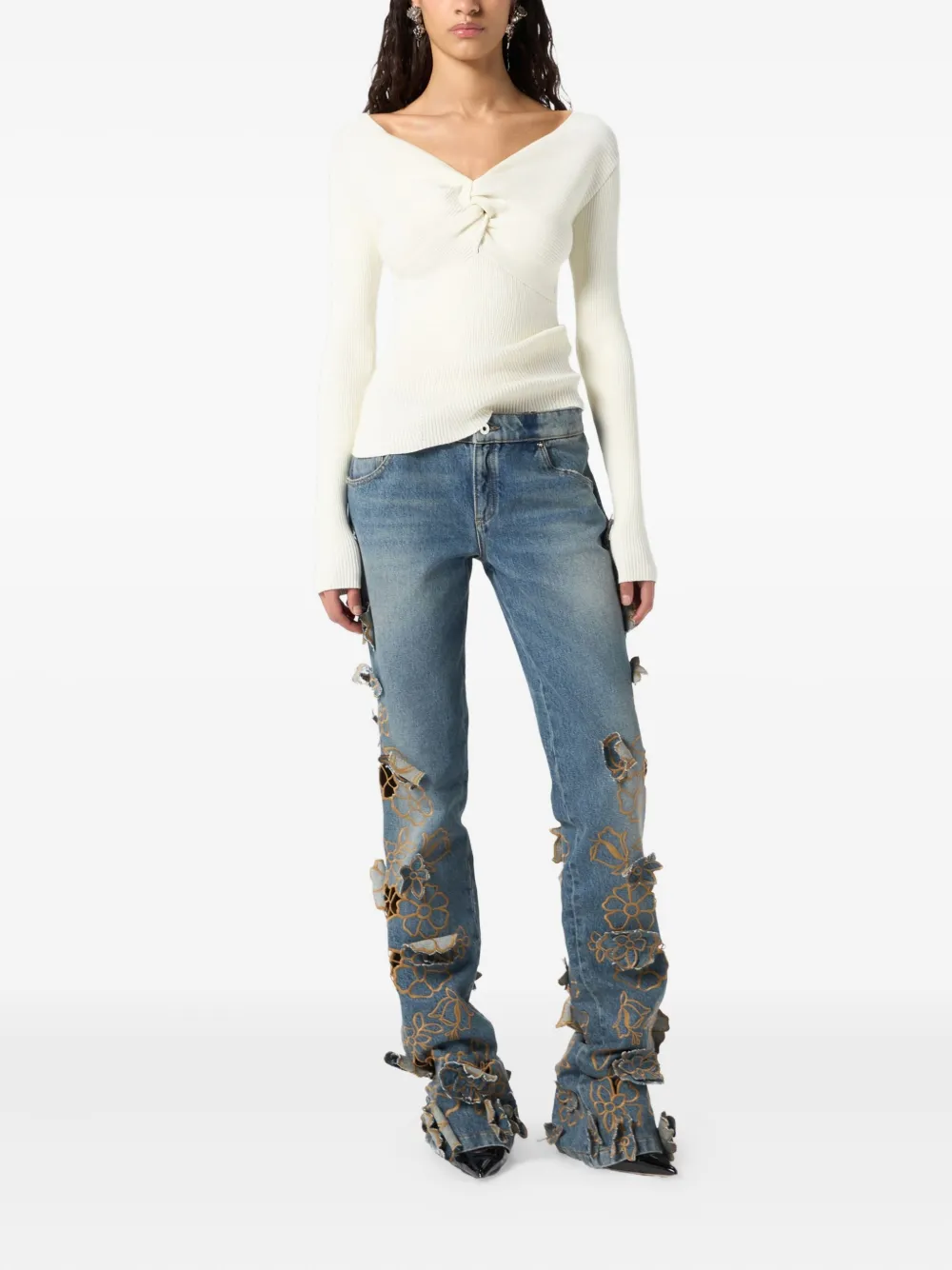 Blumarine Geribbelde top - Wit