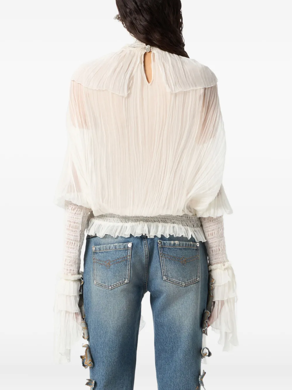 Blumarine Top met ruches Wit