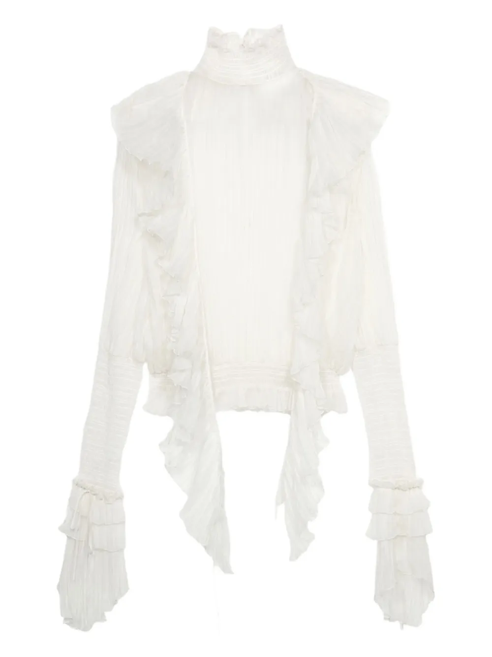 Blumarine pleated ruffle top | White | Image 1