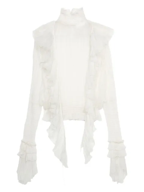 Blumarine pleated ruffle top