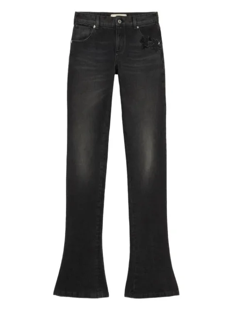 Blumarine butterfly-embellished flared jeans