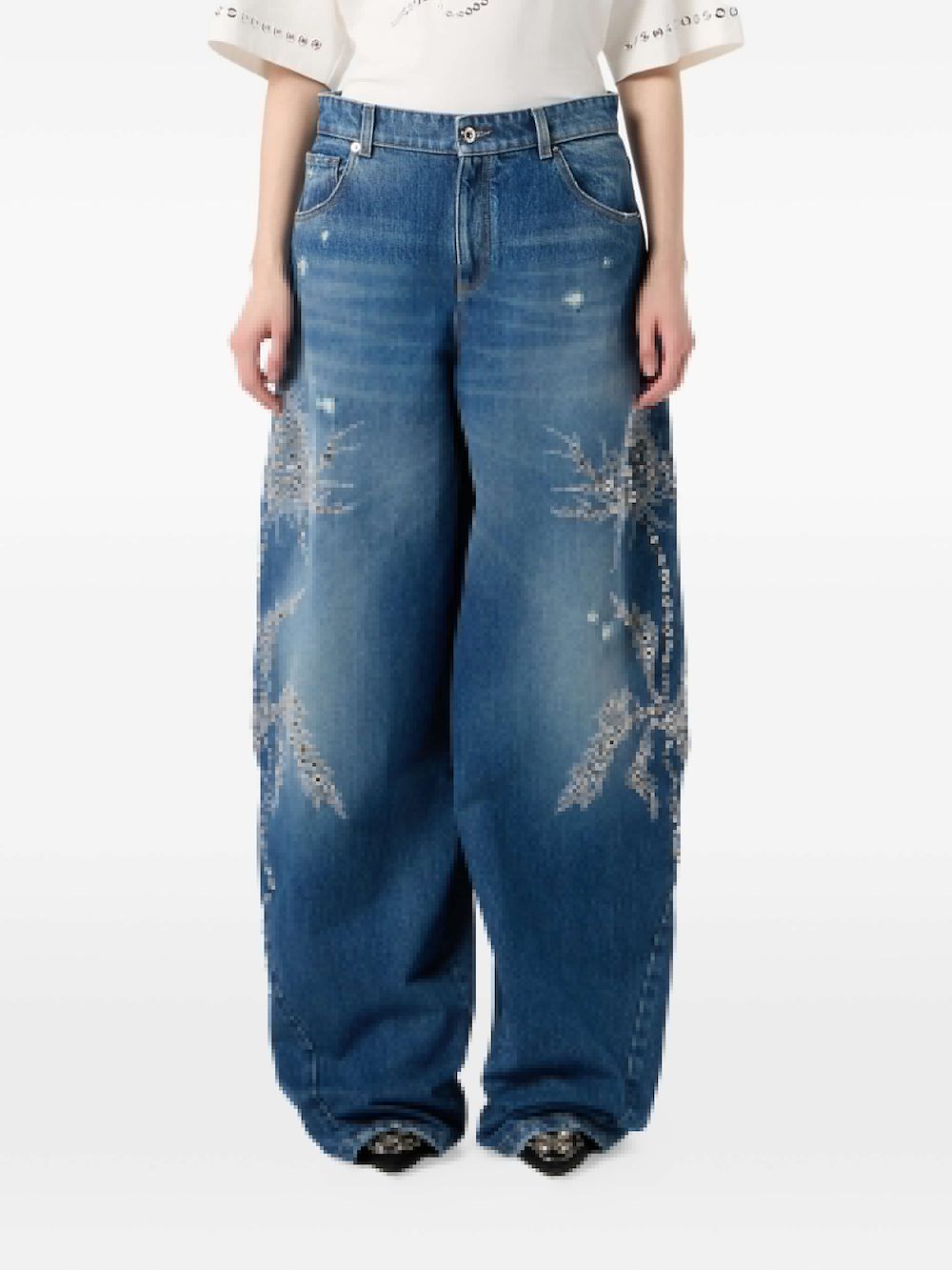 Blumarine Verfraaide jeans Blauw