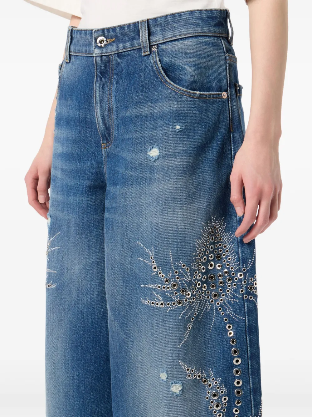 Blumarine Verfraaide jeans Blauw