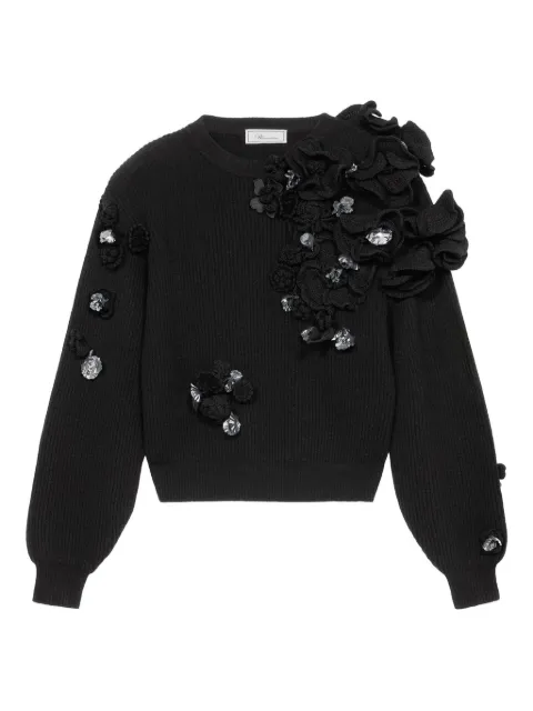 Blumarine suéter con detalles florales