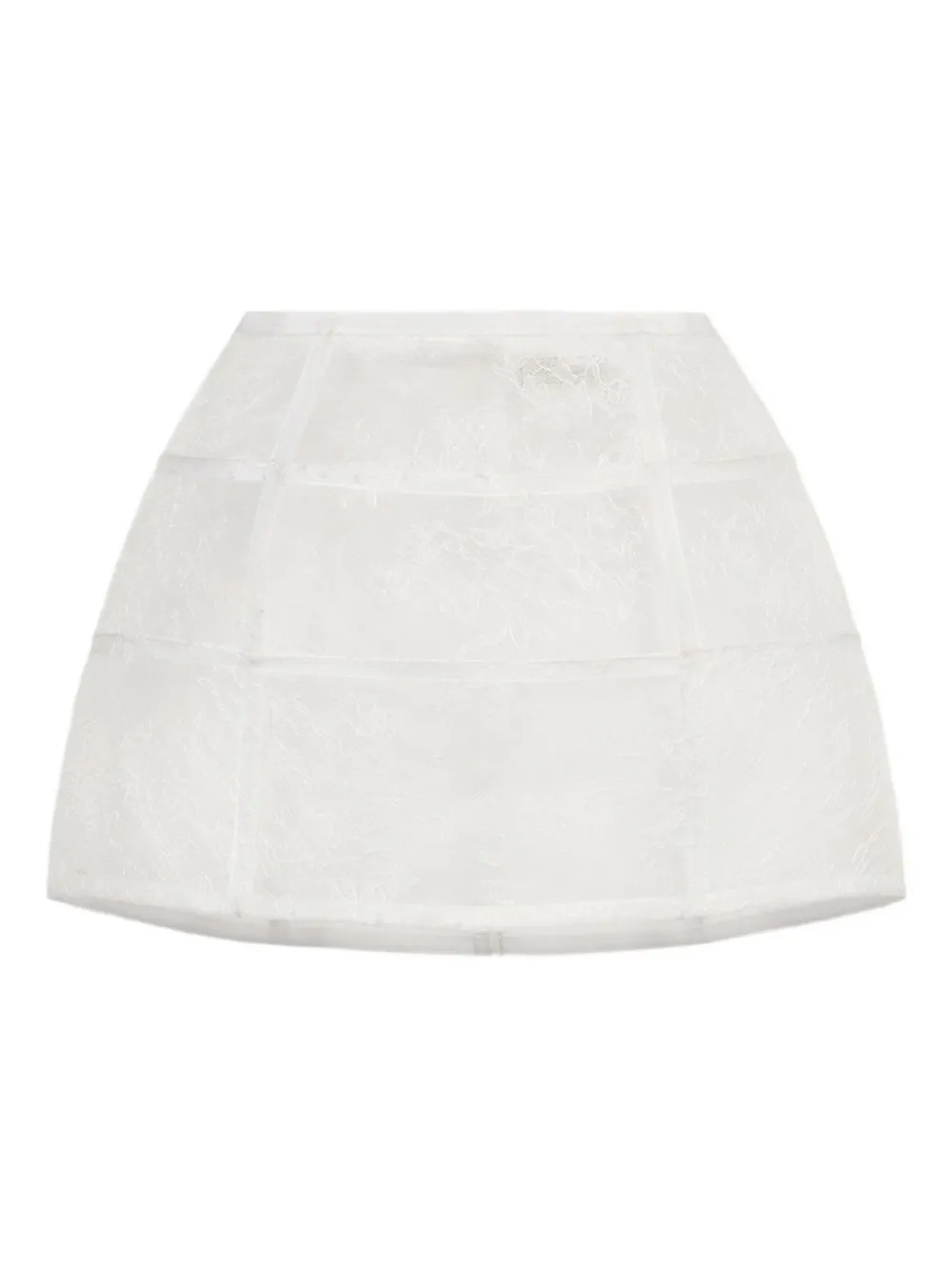 Blumarine Lace-panelled Mini Skirt In White