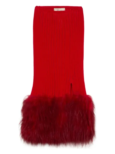 Blumarine ribbed-kit midi skirt