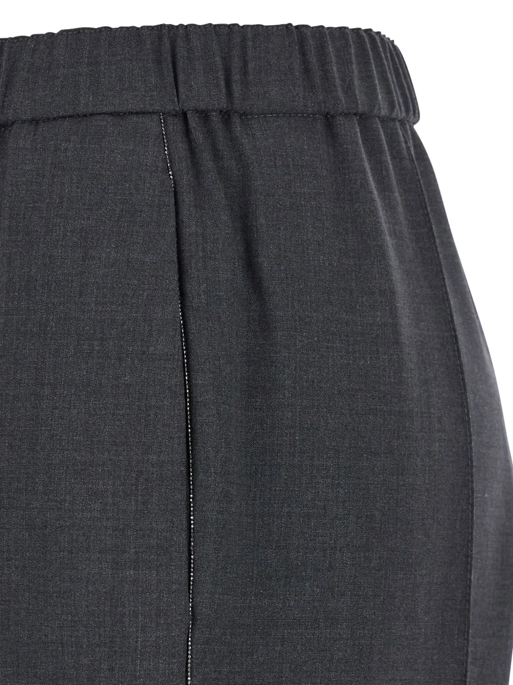 Fabiana Filippi Grey Trousers With Elastic Waist In Wool Blend Woman In Gray
