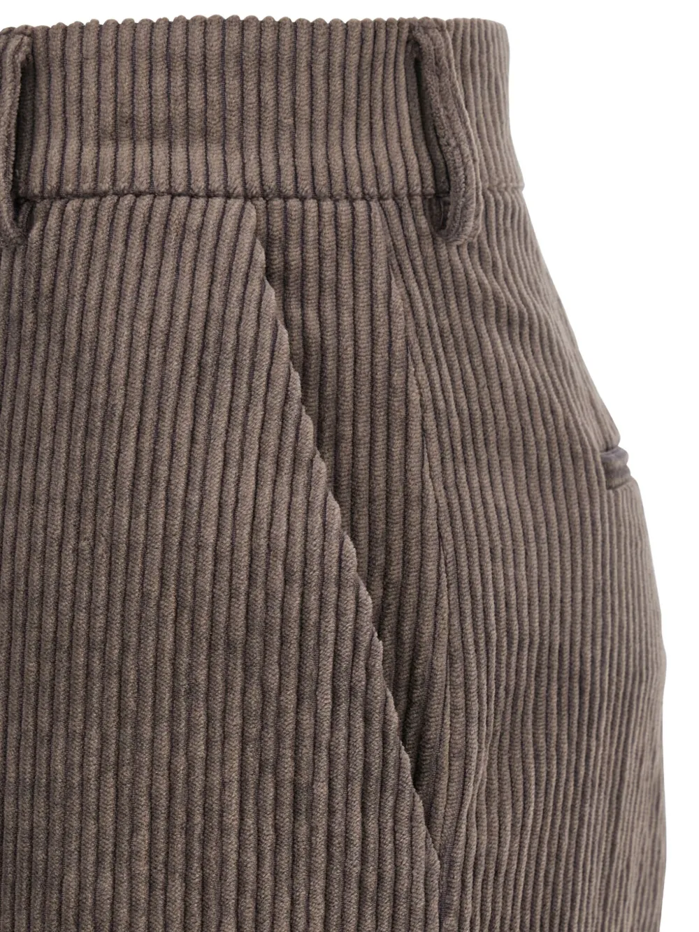 Antonelli Brown Trousers With Belt Loops In Velvet Woman In Green