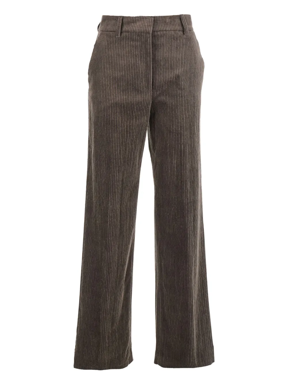 Antonelli Brown Trousers With Belt Loops In Velvet Woman In Green