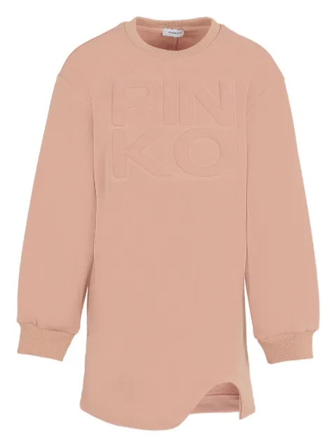 Pinko Kids embossed-logo cotton casual dress