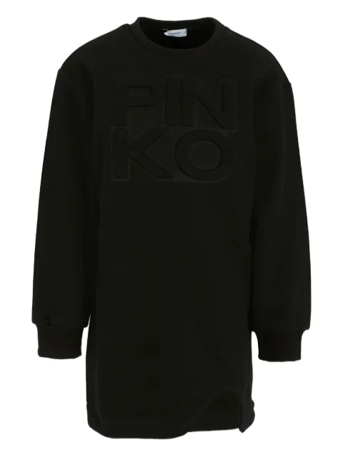 Pinko Kids embossed-logo cotton casual dress