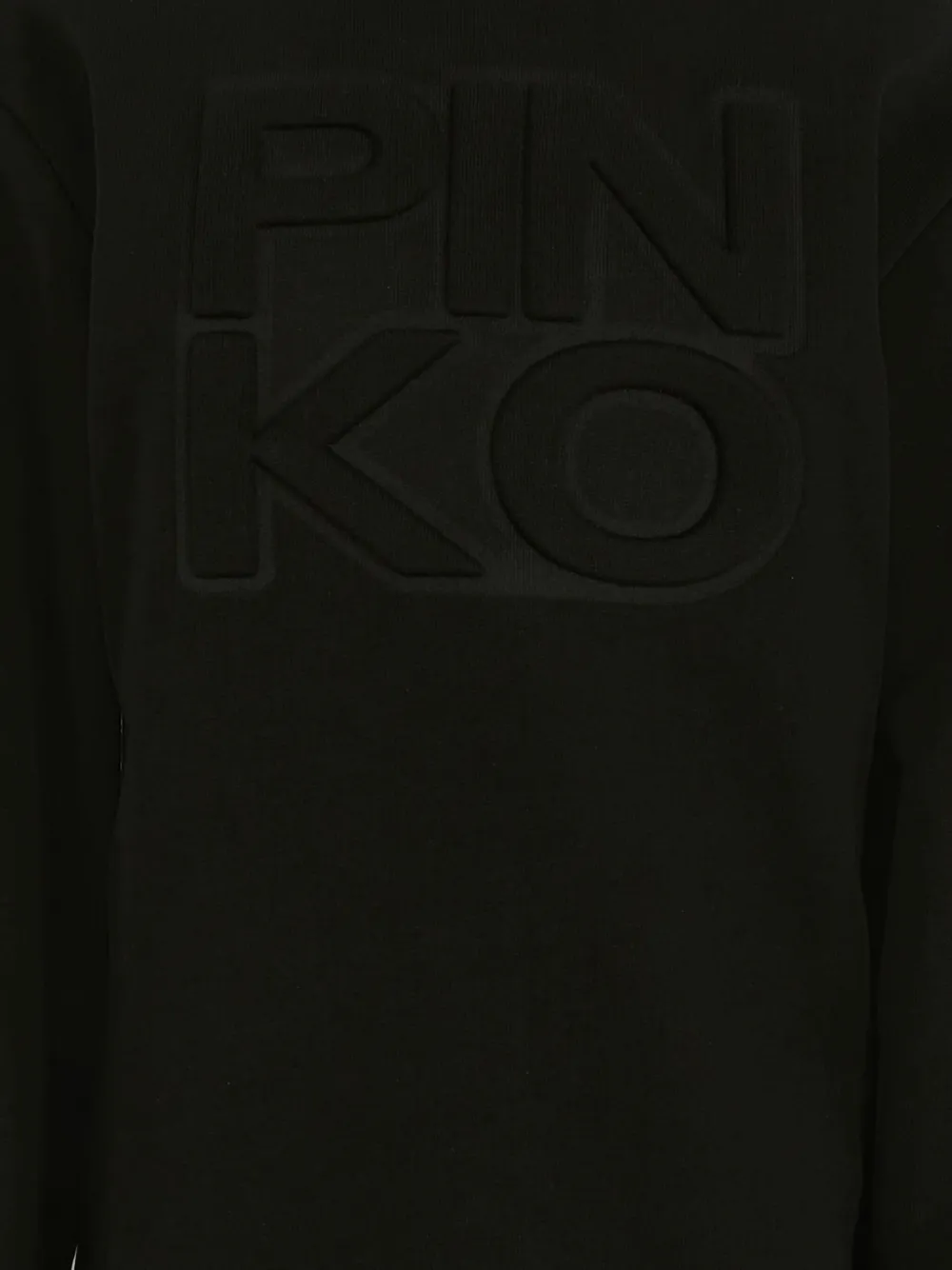 Pinko Kids Katoenen jurk met logo-reliëf Zwart