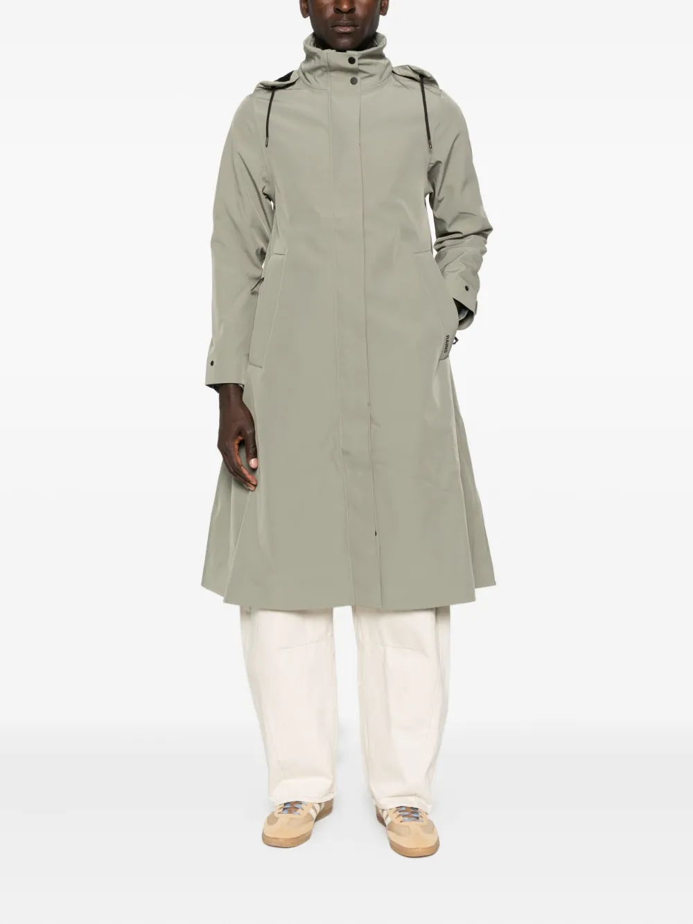 Rains Suva Vision Softshell hooded A-line trench coat | Trench Coats  | Image 2