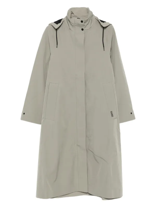 Rains Suva Vision Softshell Hooded A-line Trench Coat Green FARFETCH PH