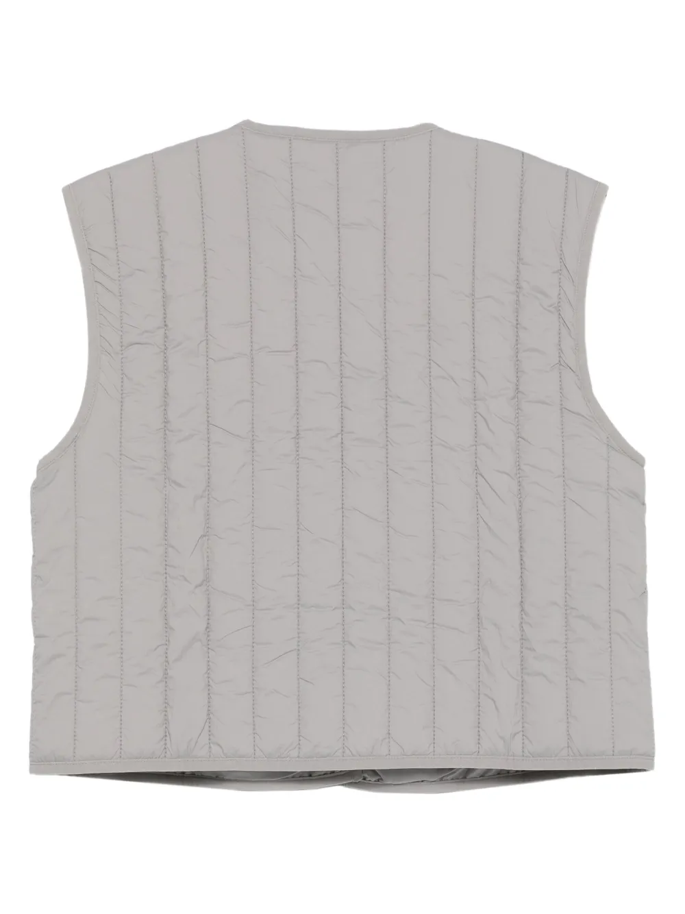 Rains Quilted Button Gilet In Gray