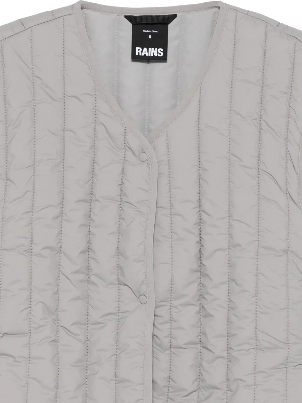 Rains Quilted Button Gilet In Gray