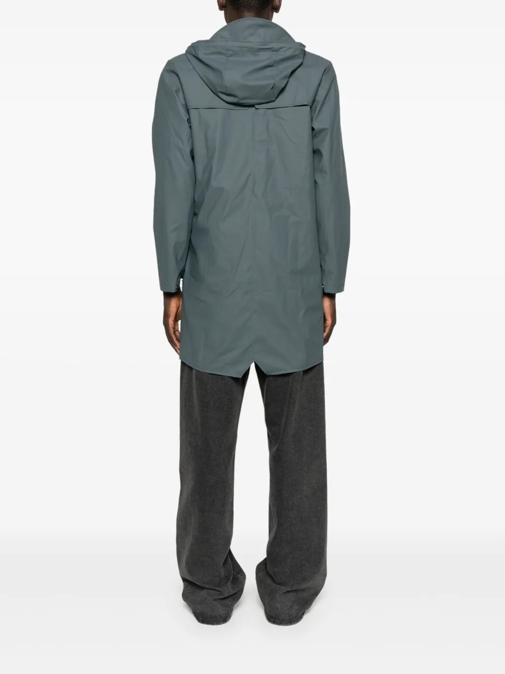 Rains Snap-button Hooded Raincoat In Gray