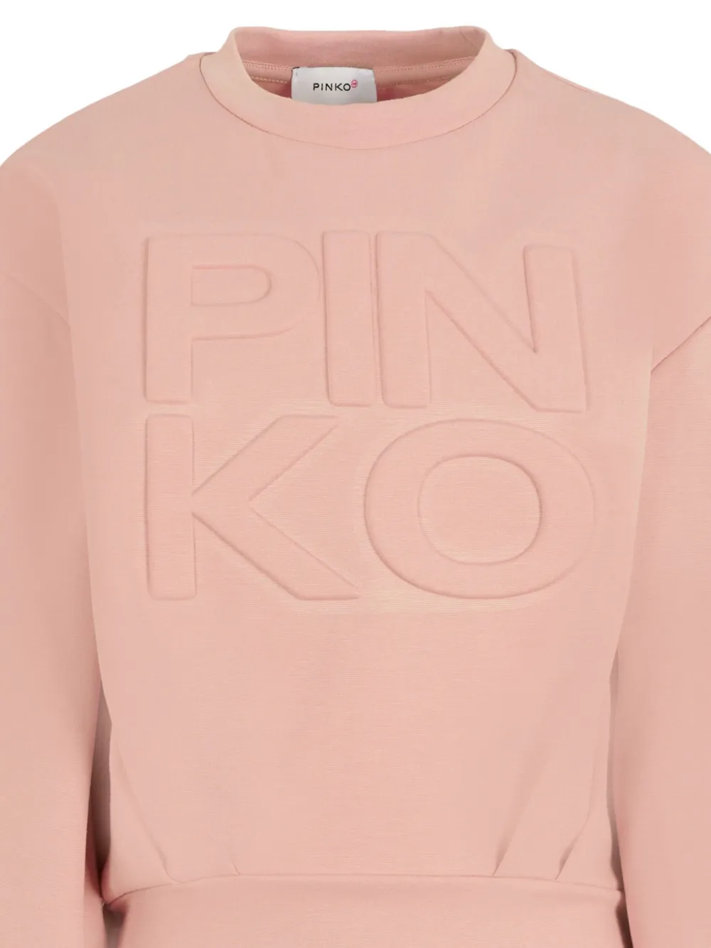 Pinko Kids Jurk met logo-reliëf en lange mouwen Roze