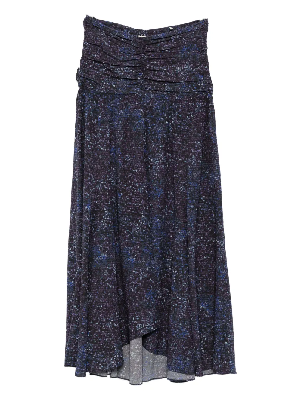 Isabel Marant Syana Gathered-print Skirt In Blue