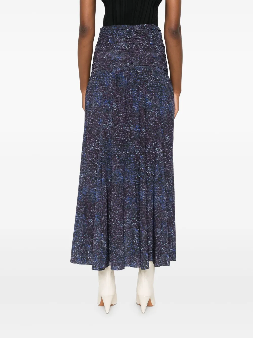 ISABEL MARANT Syana rok met gesmockte print Blauw