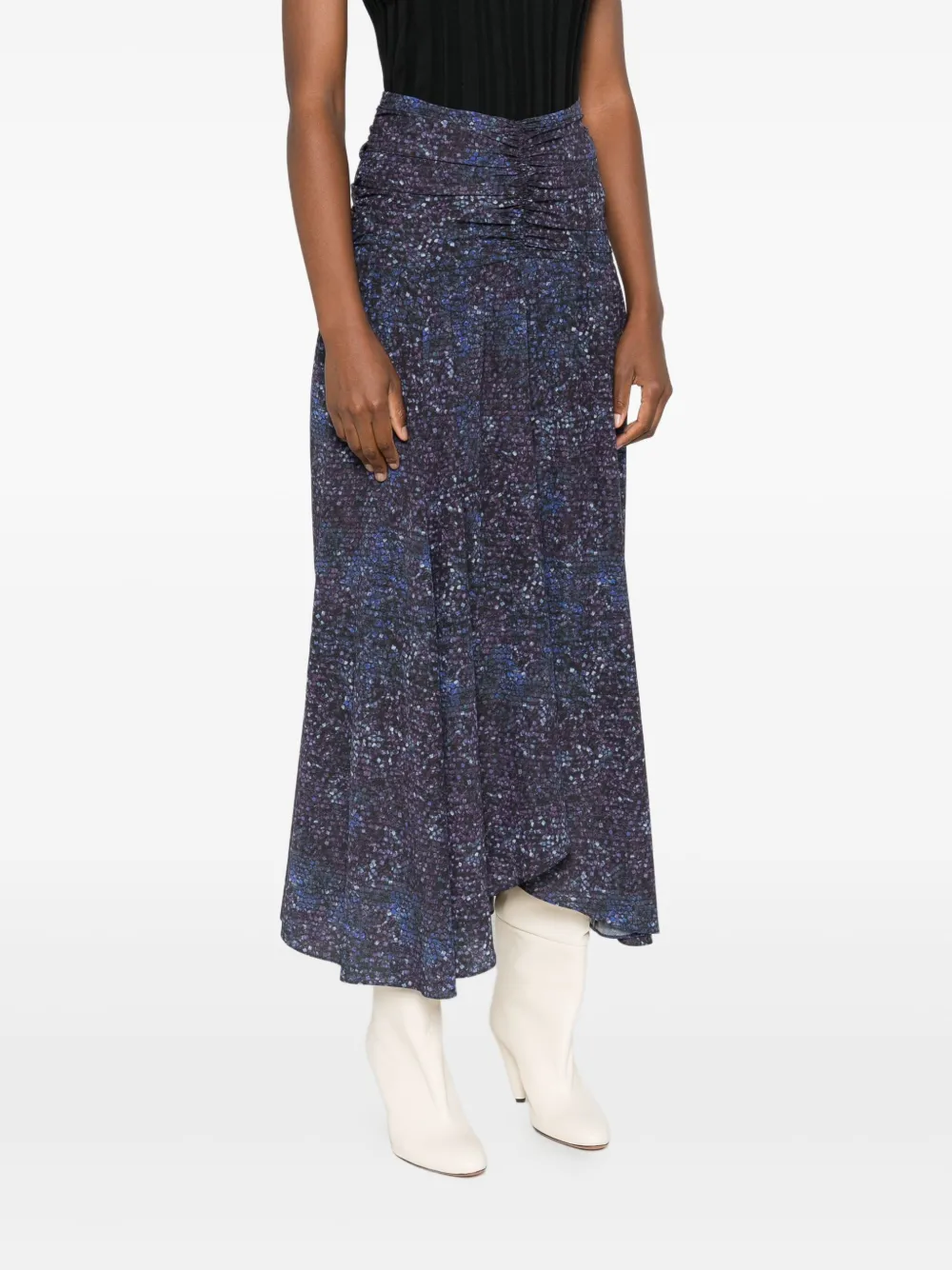 ISABEL MARANT Syana rok met gesmockte print Blauw