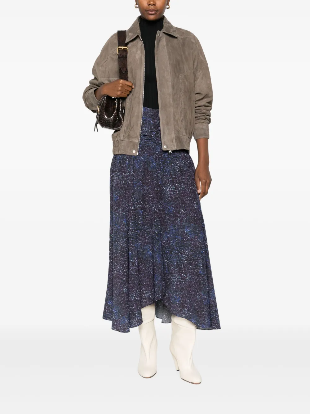 ISABEL MARANT Syana rok met gesmockte print - Blauw