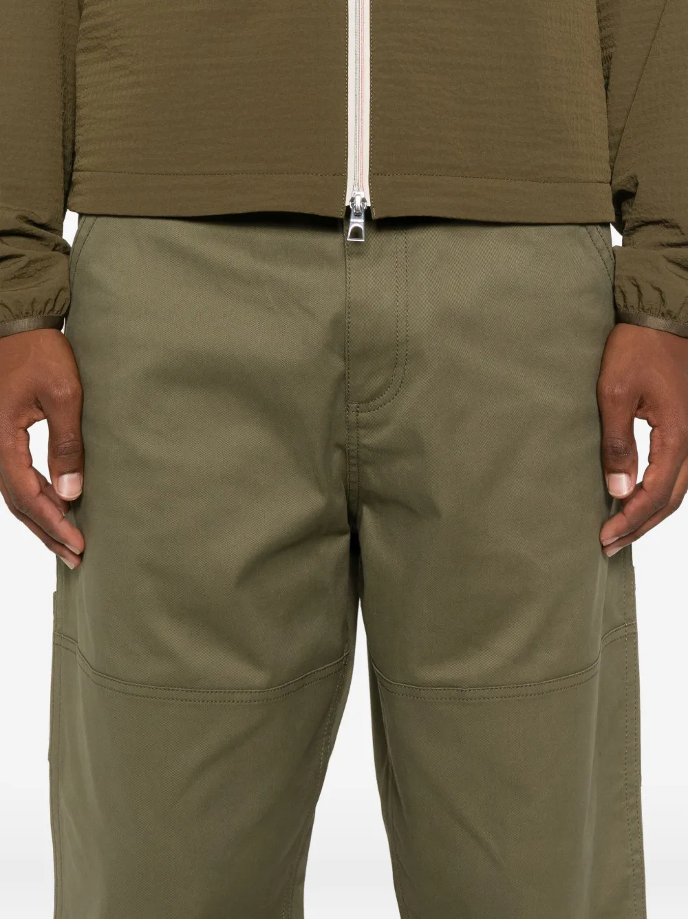 Moncler Panelled Pocket Trousers In Gray