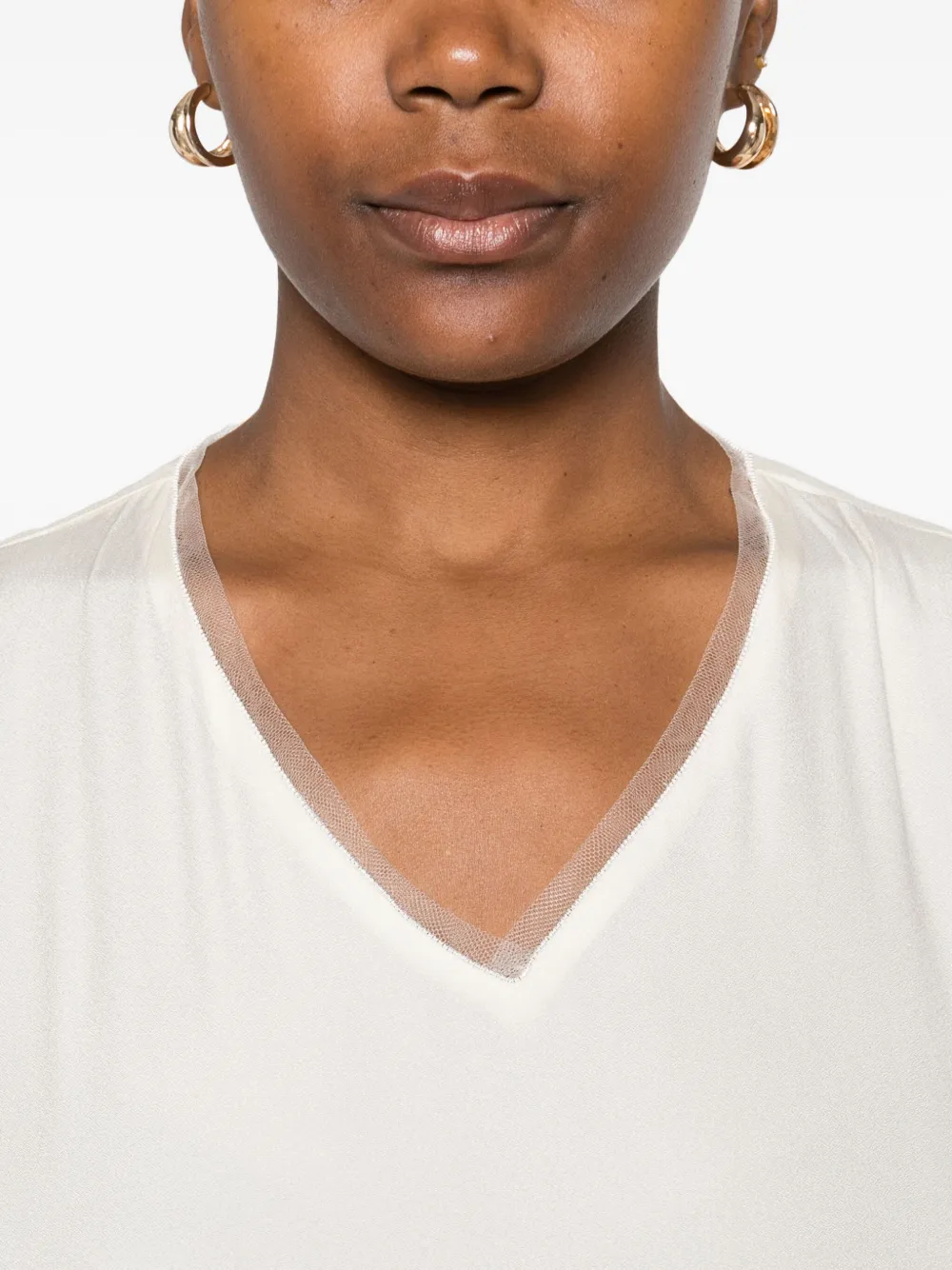 Fabiana Filippi v-neck sleeveless top Wit