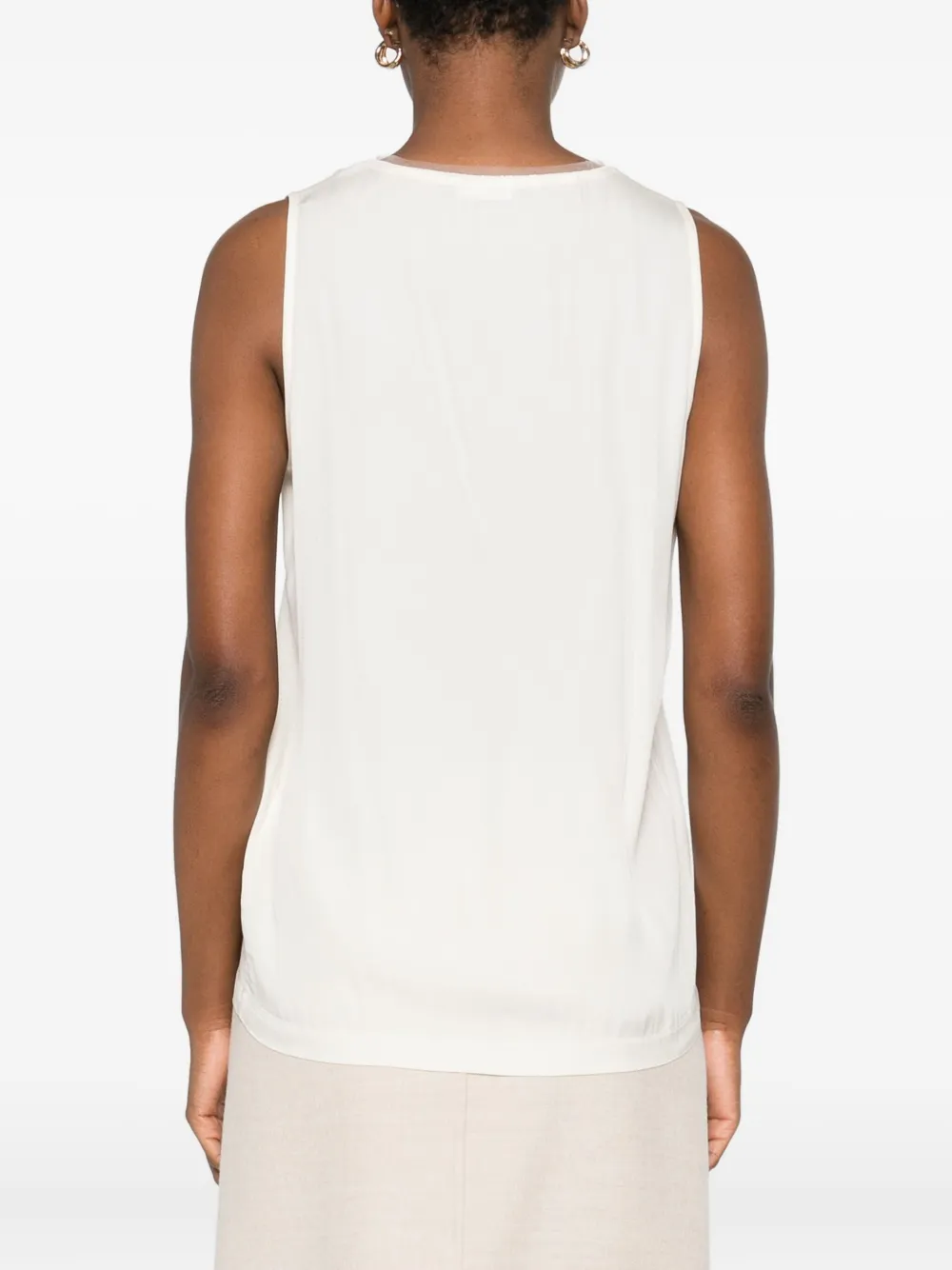 Fabiana Filippi v-neck sleeveless top Wit