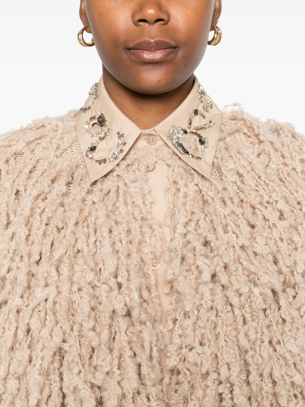 Fabiana Filippi Fringe-trimmed Cardigan In Neutral