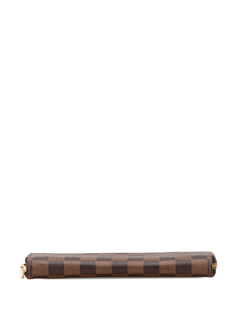Pre-owned Louis Vuitton 2015 Damier Ebene Zippy Wallet Long Wallets In Brown