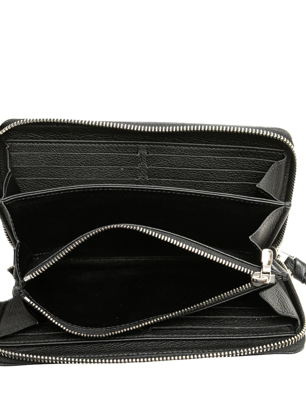 Pre-owned Louis Vuitton 2021-2025 Leather Lockme Zippy Wallet Long Wallets In Black