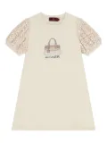 Aigner Kids sequin-embellished logo casual dress - Neutrals