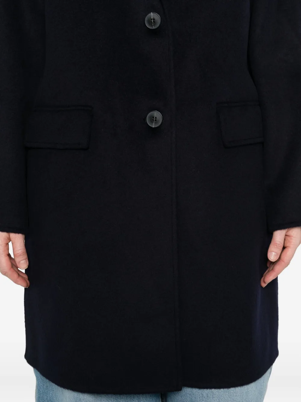 The Dynamis Studio Button-fastening Coat In Black