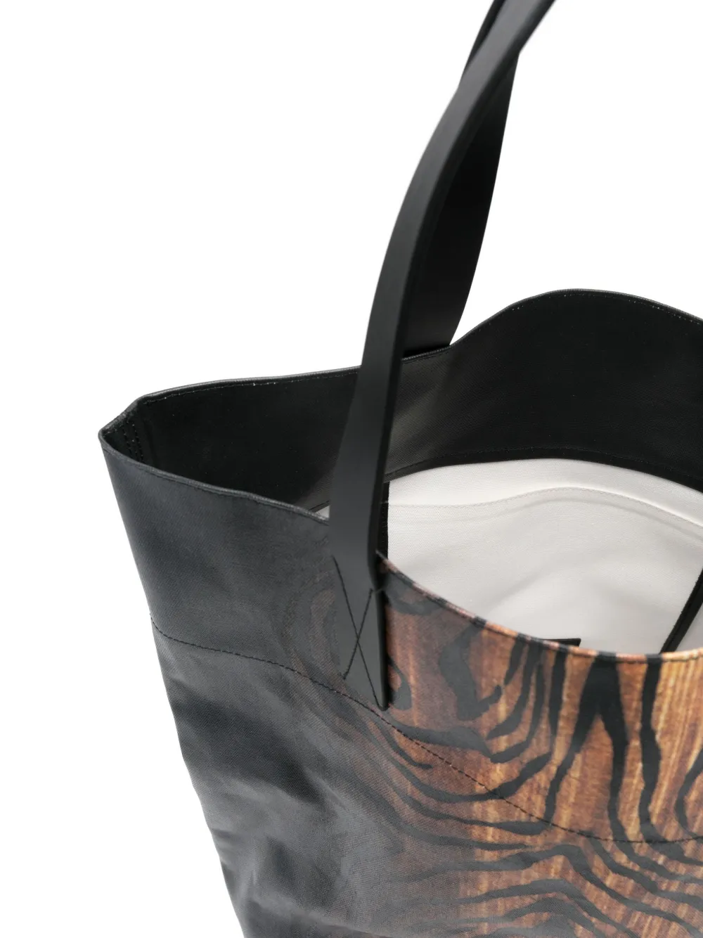 Jean Paul Gaultier Zebra-print Tote Bag In Black